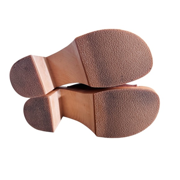 Swedish Hasbeens Clogs Ann Slip On Leather Women’s  Tan Slide Sandals brown - Picture 7 of 9